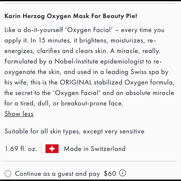 Beauty Pie Oxygen Instant Facial Refueling Mask - Picture 4 of 9